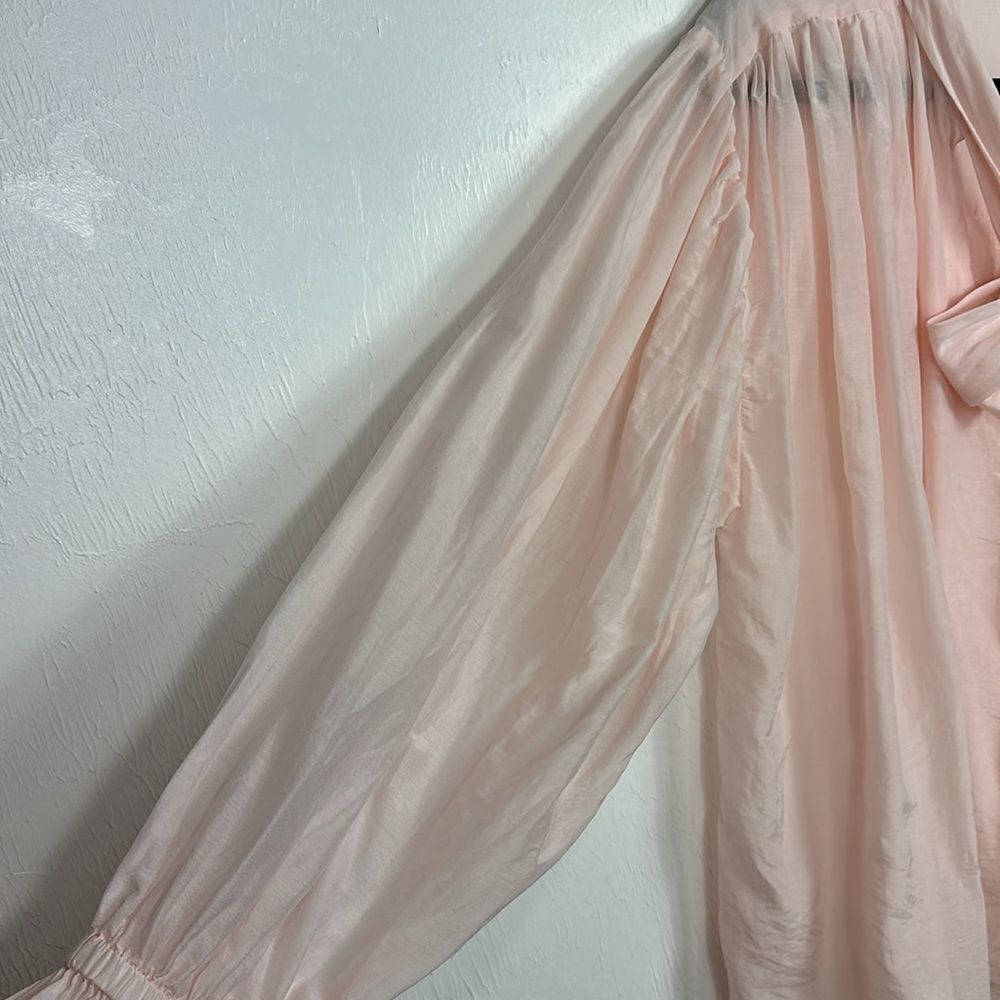 The Tailor & His Lover Bow Bow Shirt Oversized Fit In Pale Pink Size S - Picture 4 of 11